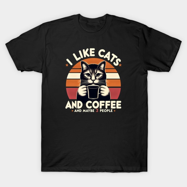 I like cats and coffee T-Shirt by Rizstor